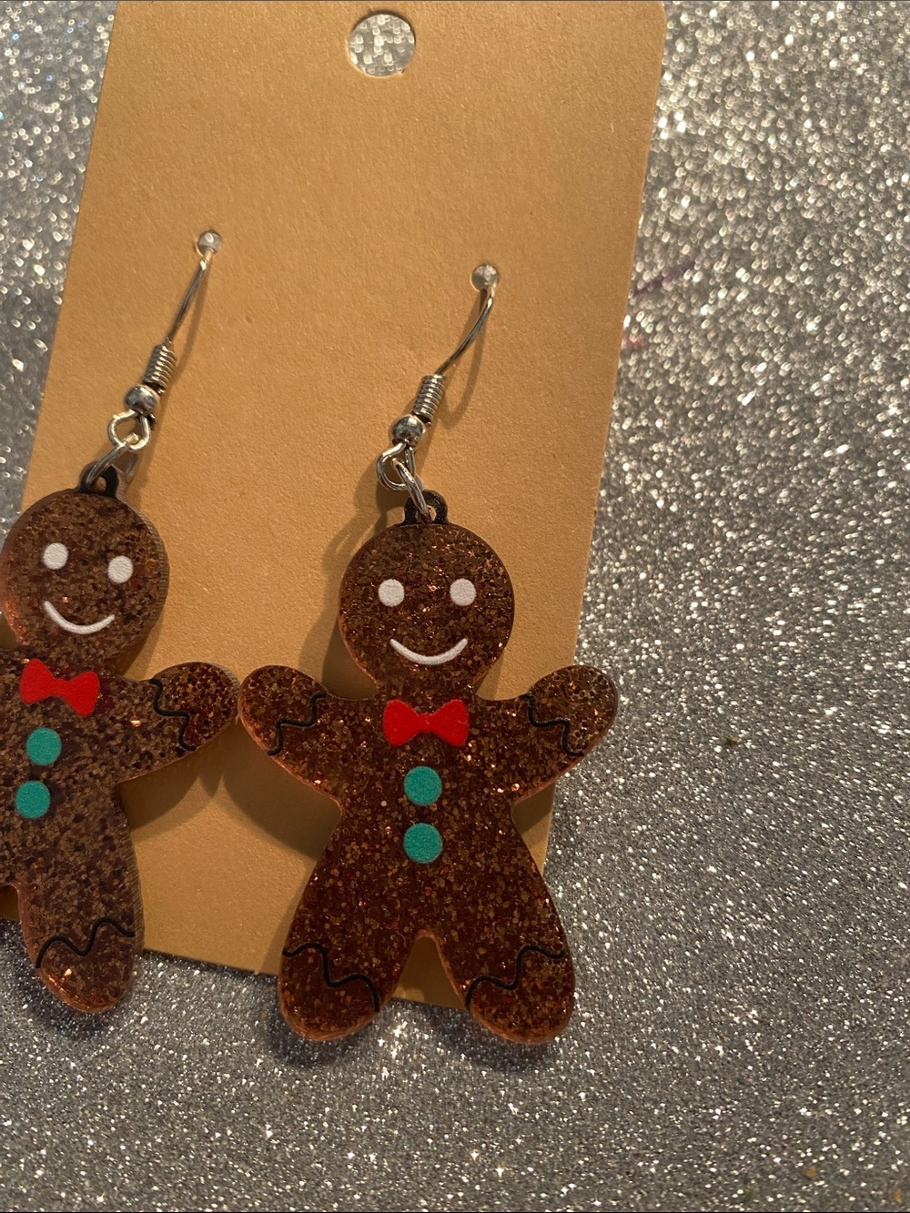 Gingerbread With Tie Earrings - Picture 3 of 3